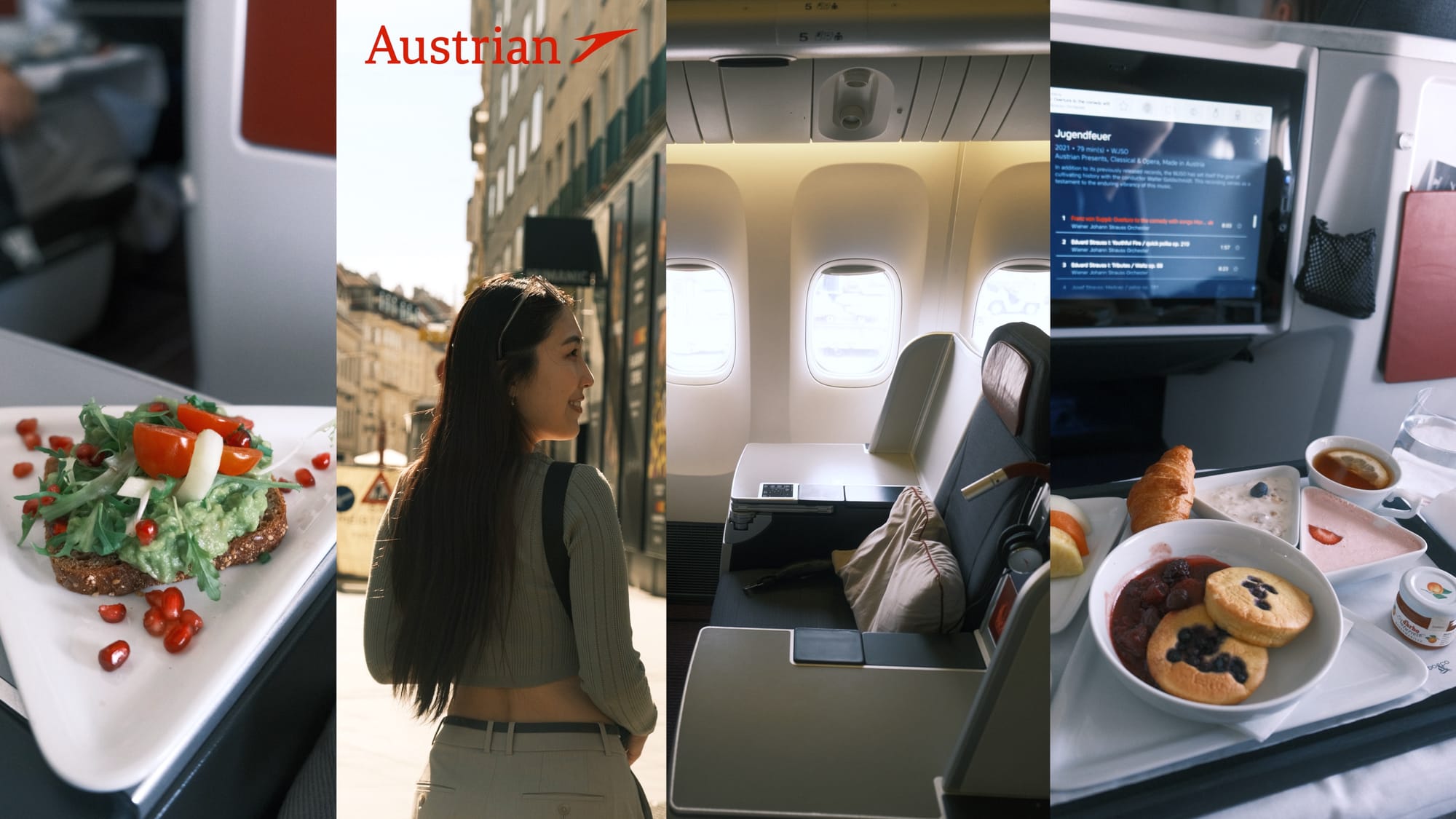 【オーストリア航空】ビジネスクラス搭乗🇦🇹 空飛ぶシェフの機内食 / コーヒー全10種類 / 空の上でカフェタイム / デメルのザッハトルテ / 豪華な機内サービスを紹介！